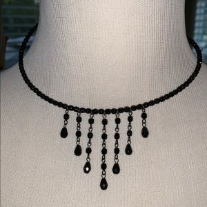 Black teardrop choker necklace